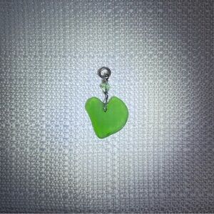 Green Heart Pendant Sea Glass Pre-Owned
